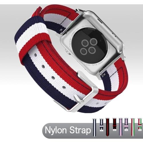 Nylon Strap for Apple Watch se 6 5 4 3 Watchband 38mm 42mm 40mm 44mm 44 mm Bracelet Replacement Band Sport iWatch Series 6 Bands