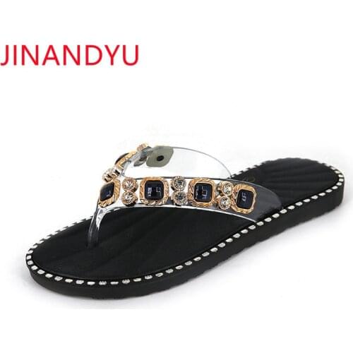Flip Flops Women Beach Shoes Transparent Summer Shoes for Women Slippers Casuales Woman Shoes Fashion Dames Slippers Bling Bling