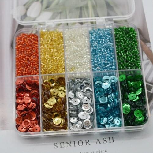10 Color Sequins Glass Seed Beads Box Set Charm Crystal Spacer Glass Beads For Jewelry Making Bracelets DIY Handmade