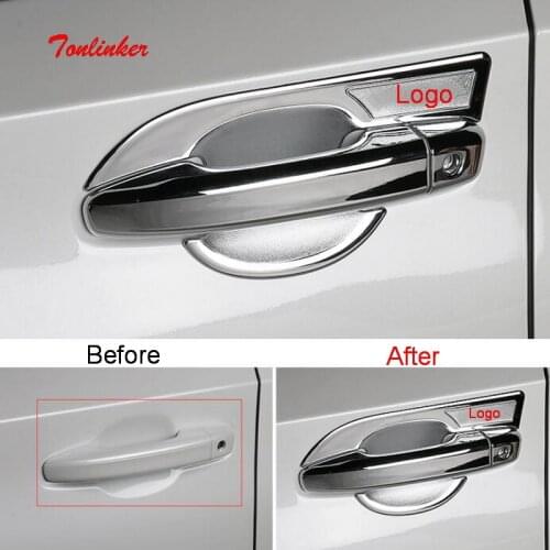 Tonlinker Exterior Car Door Handle/Bowl Cover Sticker for HONDA ACCORD 2018-19 Car Styling 4/8 PCS ABS Chrome Covers stickers