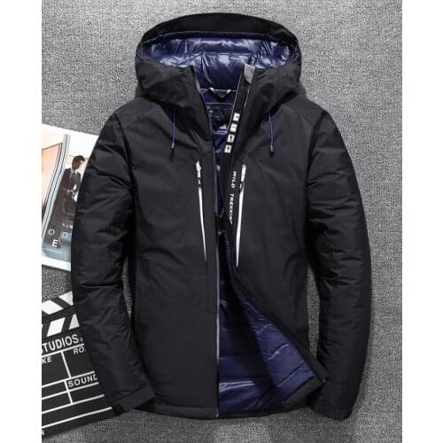 Top Quality White Duck Down Jacket Men Warm Hooded Mens Winter Parkas Thick Mens Jackets Down Coat