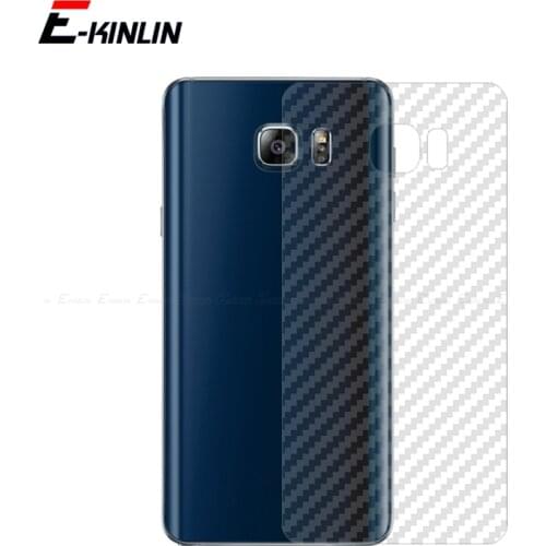 5pcs Carbon Fiber Protective Back Film For Samsung Galaxy S5 S6 S7 Edge S9 S8 S10e Plus Note 8 Rear Screen Protector Not Glass