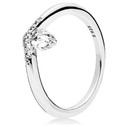 Original 925 Sterling Silver Pandora Ring Classic Wish Rings With Crystal For Women Wedding Party Gift Fine EuroPe Jewelry
