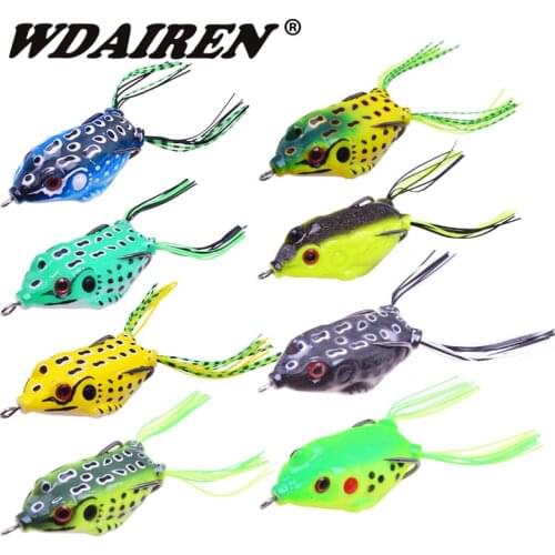 1Pcs Frog Lure Soft Tube Bait Plastic Fishing Lures 60mm 12g With Fishing Hooks Topwater Ray Frog Artificial 3D Eyes Tackle