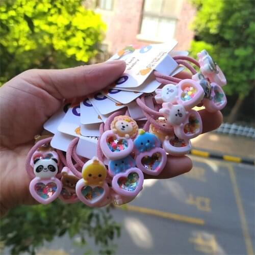 2PCS New Ice Cream Cartoon Princess Headwear Cute Kids Elastic Hair Bands Children Ropes Girls Accessories Baby Headdress