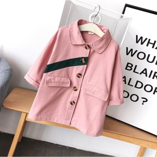 2019 Winter Fashion Solid Windbreaker For Girls Long Sleeve Jacket For Girls High Quality Childrens' Jacket