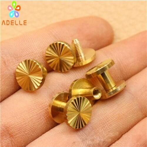 30 Sets Sunflower CHICAGO SCREWS Stud Curved Surface Cambered 100% SOLID BRASS FASTENER BELT HARNESS Nail Rivets Free Shipping