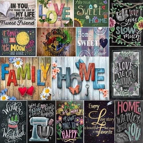 5D DIY Diamond Painting Text Blackboard Hope Full Drill Crystal Diamond Embroidery Picture Wall Art Lover Gift Needlework