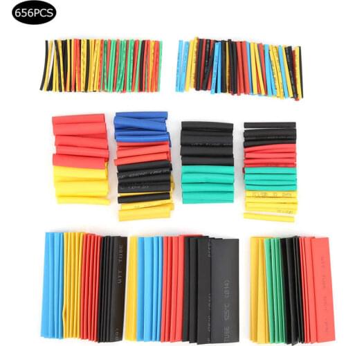 656pcs Heat Shrink Tube Wire Wrap Sleeves Data Insulated Cable Protect Sheath Waterproof High quality