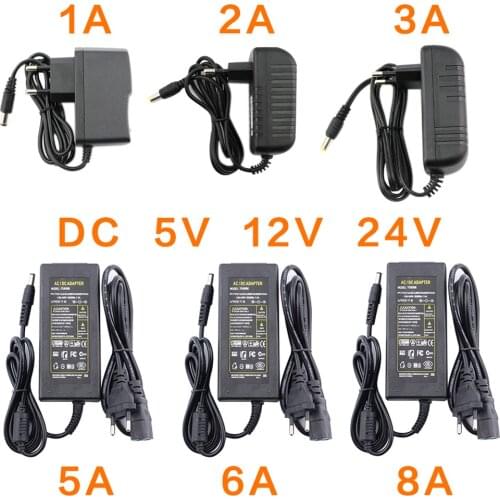 AC DC 12V 5V 24V Power Supply Adapter 1A 2A 3A 5A 6A 8A 10A LED Driver Power Transformer LED Strip Adapter 220V 110V TO 5 12 24V