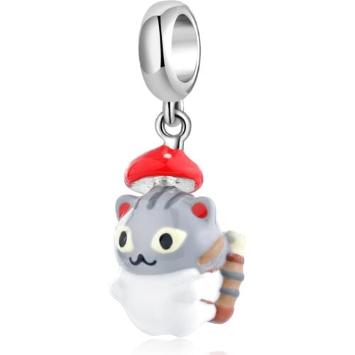 AGATA Original Charms Pendant 925 Silver Explorer Cat Cute Mushroom DIY Enamel Beads Fit Pandora Bracelet Fine Jewelry Women
