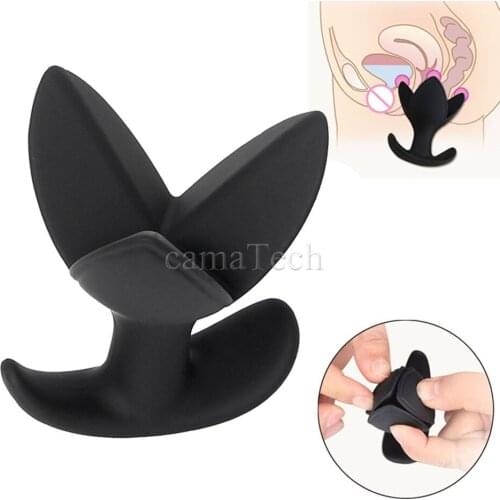 CamaTech Flower Anal Plug Silicone Opening Butt Plug Expander G Spot Stimulator Anus Dilator Prostate Massage Gay Fetish Sex Toy