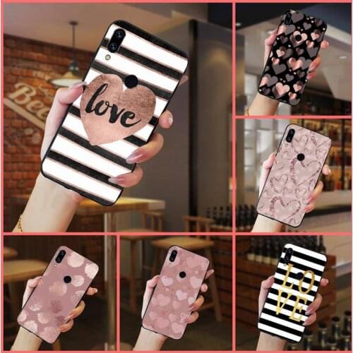 Gold Rose Love heart aesthetics coque cover funda Phone Case For Xiaomi Redmi note 7 8 9 t k30 max3 9 s 10 pro lite