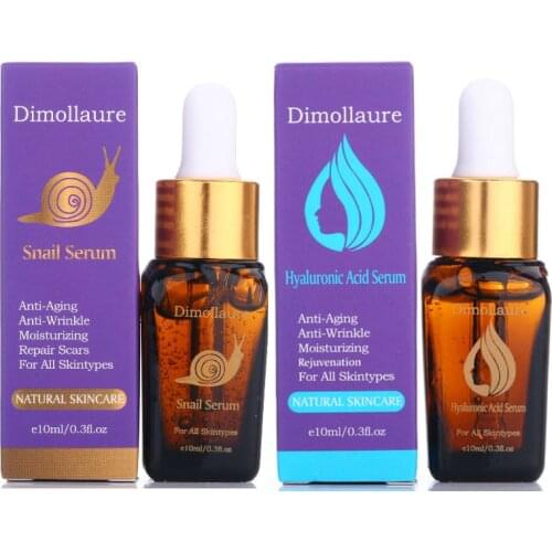 Dimollaure snail serum+ Hyaluronic Acid Serum Anti-Aging Moisturizing skin repair Acne Treatment Whitening face care essence