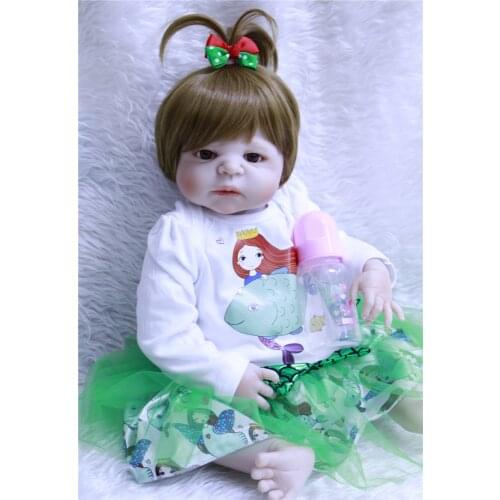DollMai fake baby doll silicone 23"57cm girl body princess reborn babies dolls for children gift bebes reborn menina bonecas