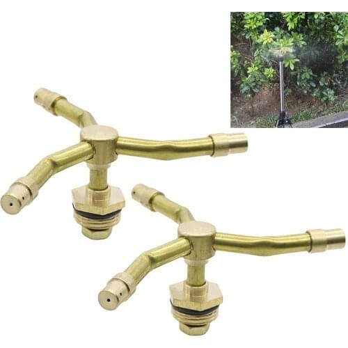 Rotation Sprinkler Garden 1/2'' Three-arm Copper Irrigation Atomization Nozzle Micro-spray Cooling Automatic Lawn Misting Nozzle