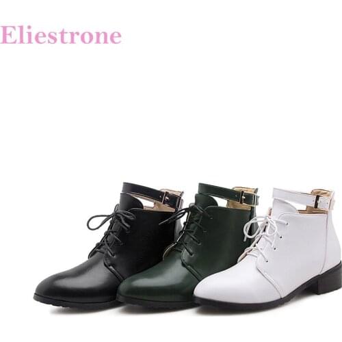 Hot Brand New Sale Fashion Black Green Women Ankle Boots Sexy Lady Dress Shoes Med Heels AB827 Plus Big Small Size 10 32 43