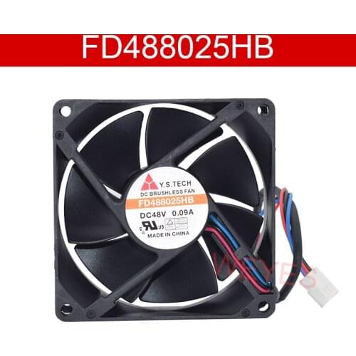 Well Tested FD488025HB Cooling Fan DC 48V 0.09A Three Lines For Y.S.TECH 80x80x25mm