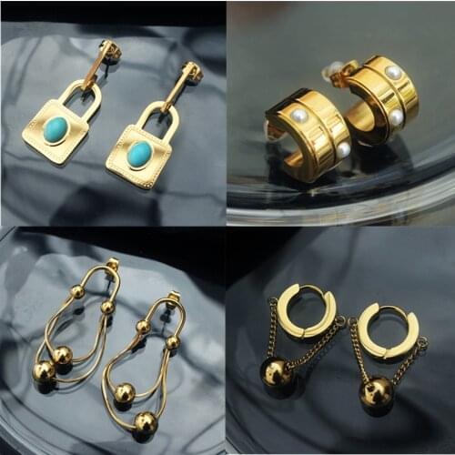 HuanZhi Women's Gold Earrings