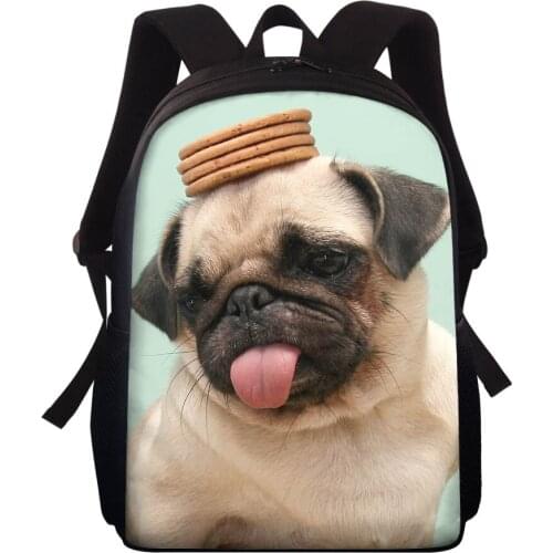 HYCOOL 5-12 Year Old School Bags Girls For Boys Large Capacity Backpacks Child Dog Pug Book Kids Shoulder Bag Satchel Knapsack
