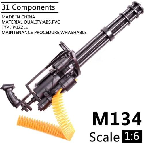 Gatling 4D assembly toy gun, 1:6 toy gun,1/6 M134 Minigun Gatling toy gun