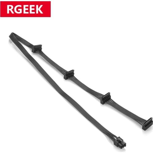 Rgeek PCI-E 6 Pin Male 1 to 4 SATA Female Power Supply Splitter Supply Cable for Corsair RM650X RM750X RM850X RM1000X