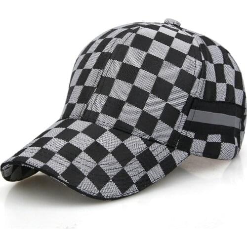 New Fashion Korean Mens Baseball Cap Plaid Cotton Hat For Men Women Bone Gorras Snapback Hats Casual Dad Caps Outdoor Sun Cap