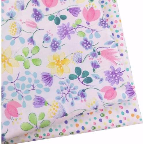 Colorful Floral 100% Cotton Fabric Diy Sewing Patchwork Quilting Baby Dress Cribs Cushions Blanket Home Decor Material Tissus