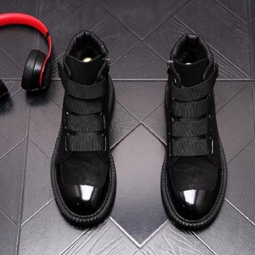 Fashion Trend Men Designer Sneakers Hip Hop High Tops Male Casual Flats Ankle Boots Zapatillas Hombre DA010