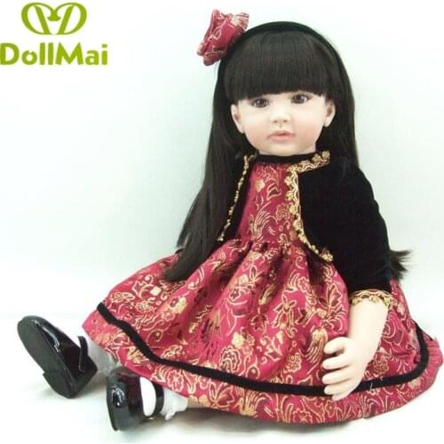 60cm Vinyl Silicone Reborn Baby Doll Toys 24inch newborn baby princess Toddler Girl Dolls kids Birthday Gift bebe boneca