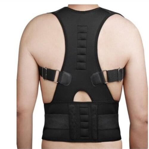 Magnetic Posture Corrector Men Back Corset Support Belt Orthopedic Back Straightener Belt Vest Black White