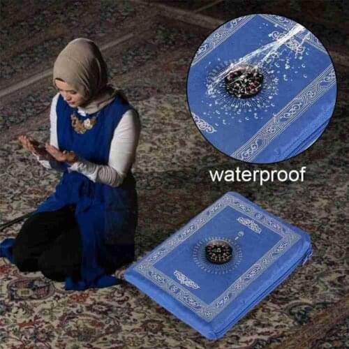 Muslim Prayer Rug Polyester Portable Braided Mats Simply New Style Print Blanket Travel with Mat Home In 60*100cm Pouch Com M8U5