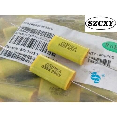 New original20PCS Audio axial capacitance CSD MAE 250V 3.3UF 335K audio non-polar axial film capacitance
