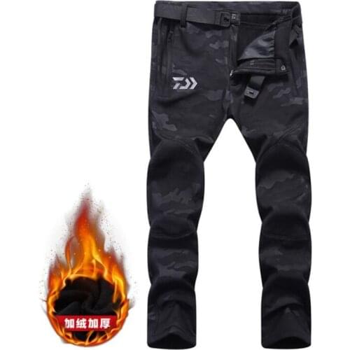 DAIWA 2021 New Professional Men Fishing Pants Outdoor Sports Pants Quick-drying Windproof Breathable Plus velvet Fishing Pants