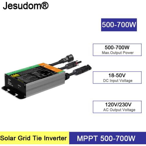Newest!!! 500W 600W 700W MPPT Solar Grid Tie Inverter DC18V-50V to AC110V-230V 50HZ/60HZ PV Pure Sine Wave Converter