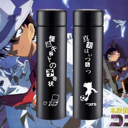 New Anime Detective Conan Edogawa Kaitou Kiddo Cosplay Props Stainless Steel 500ML Travel Drink Coffee Cups Water Thermos Cup
