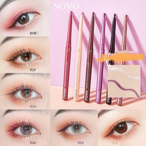 NOVO 6 Color Eyeliner Pen Eyeliner Gel Long-lasting Waterproof Quick Dry Sweat-proof No Smudging Eye Liner Eye Makeup TSLM2