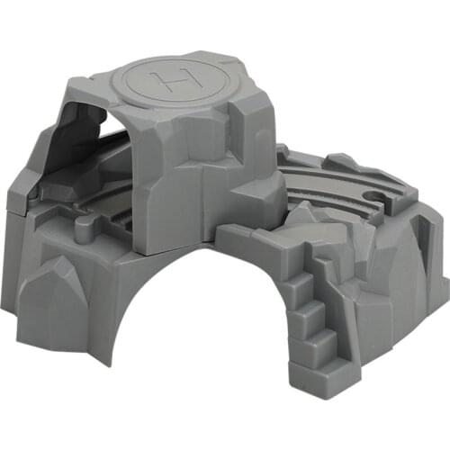 Plastic Grey Double Tunnel Wooden Train Track Accessories For Tunnel Track Train