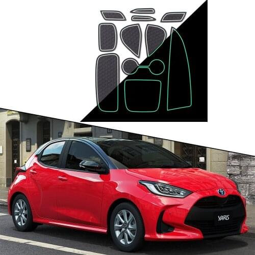 Gate Slot Pad for Toyota Yaris XP210 2020 2021 Japan Model Interior Door Pad Cup Dust Mats Water Coaster Non-slip Car Mat Decor
