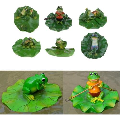 Various Swimming Pool Floating Pond Lily Lotus Leaf Frog Green Plant Bathtub Toys Summer Decor Outdoor Patio Pond Decorations