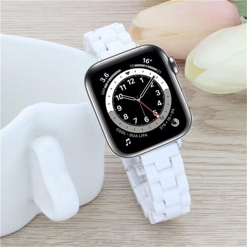 Watchband for apple watch se strap series 6 5 4 3 40mm 44mm 38mm 42mm women Girls band ceramic bracelet for iwatch 6 se correa