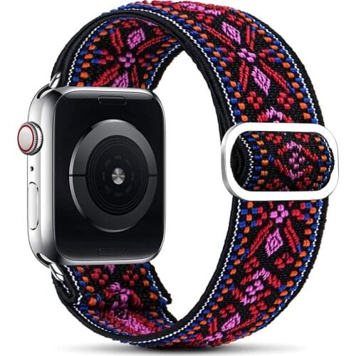 Solo loop Strap for Apple watch band 40mm 38mm 44mm 42mm Scrunchie Bohemia Elastic belt bracelet iWatch series 6 3 4 5 se 2 band