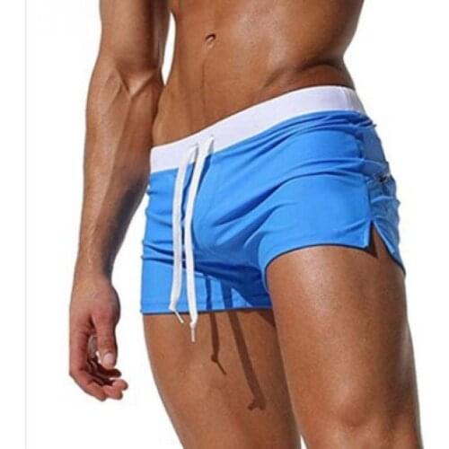 Men Summer Outdoor Quick-drying Sports Seaside Vacation Beach Training Casual Shorts Pants Back Pocket Boxer Swimming Trunks