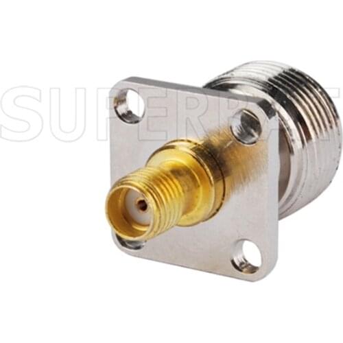 Superbat SMA-N Adapter SMA Jack Goldplated to N Female Panel Mount Straight Adapter RF Coaxial Connectors