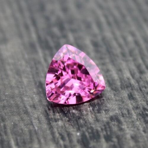 Triangle shape triangular brilliant cut pink cubic zirconia CZ stone beads for jewelry making diy loose stones