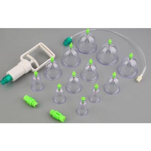 Massage Vacuum Cupping Set Thicker Magnetic Aspirating Cupping Cans Cupuncture Massage Suction Cup With Tube Gift 12 Pcs
