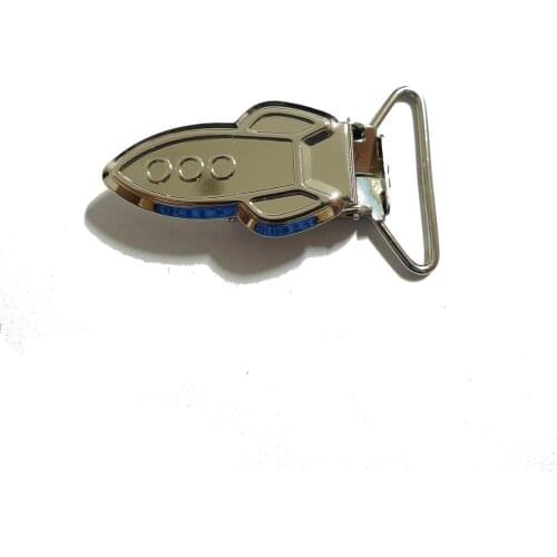 25pcs 1'' 25mm SILVER COLOR Enamel Rockets Suspender Clips