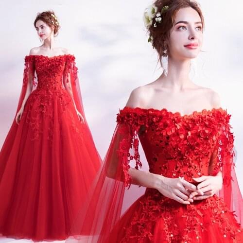 2021 Stock Cheap Red Quinceanera Dresses Embroidery Beaded Applique Formal Prom Dress Ball Gown Sweet 16 Dress Robe De Soiree