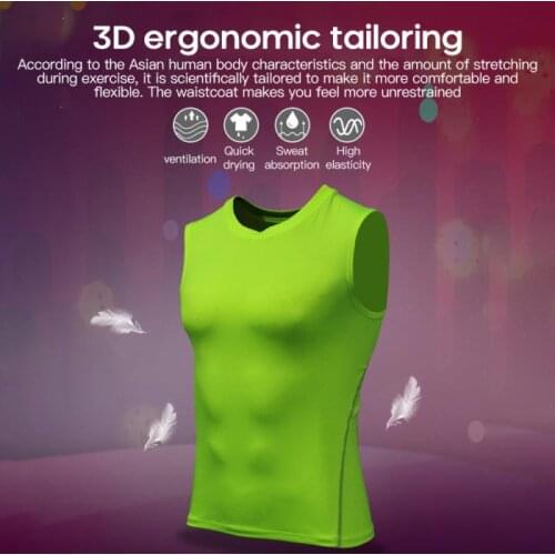 Running Vest Men Quick Dry Training Tight Tank Top Prints Fitness Compression Gym Sleeveless Man Sport Bodybuilding Undershirt