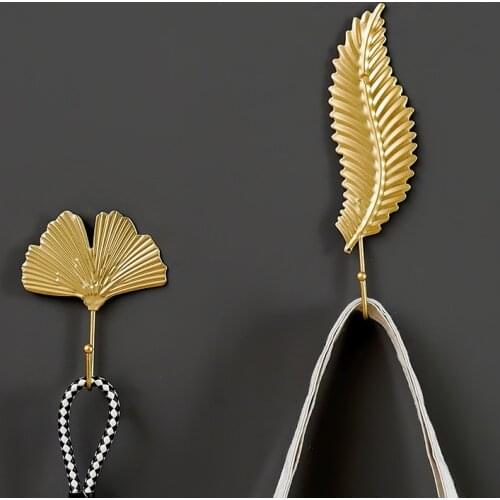 Gold Iron Coat Hook Nordic Style Punch-free Decorative Light Luxury Clothing Store Fitting Room B & B Hotel Entrance Hook 1PC